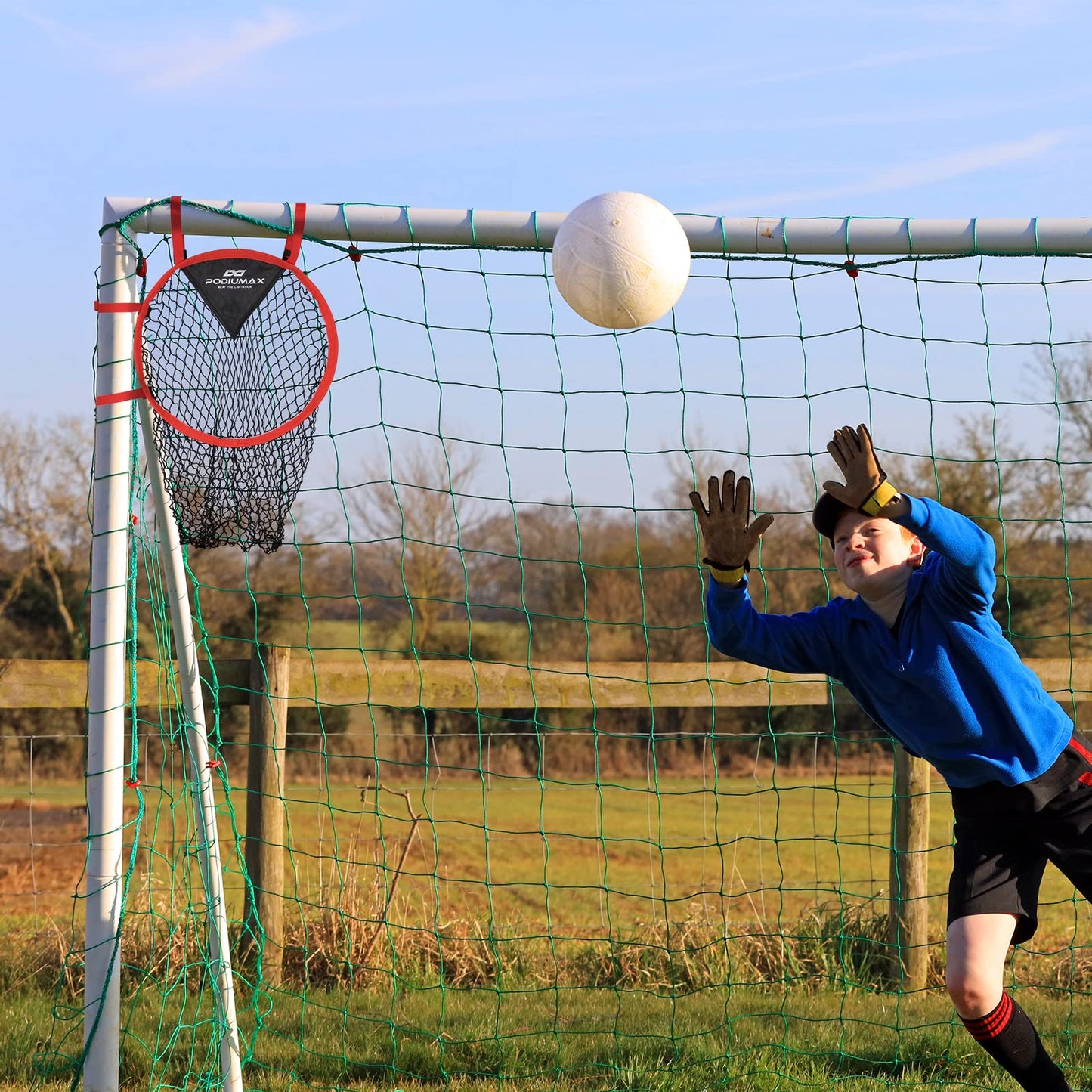 PodiuMax Top Bins - Portería de fútbol, fácil de Fijar y Desmontar a la portería, Juego de 2, para Entrenamiento de precisión de Tiro