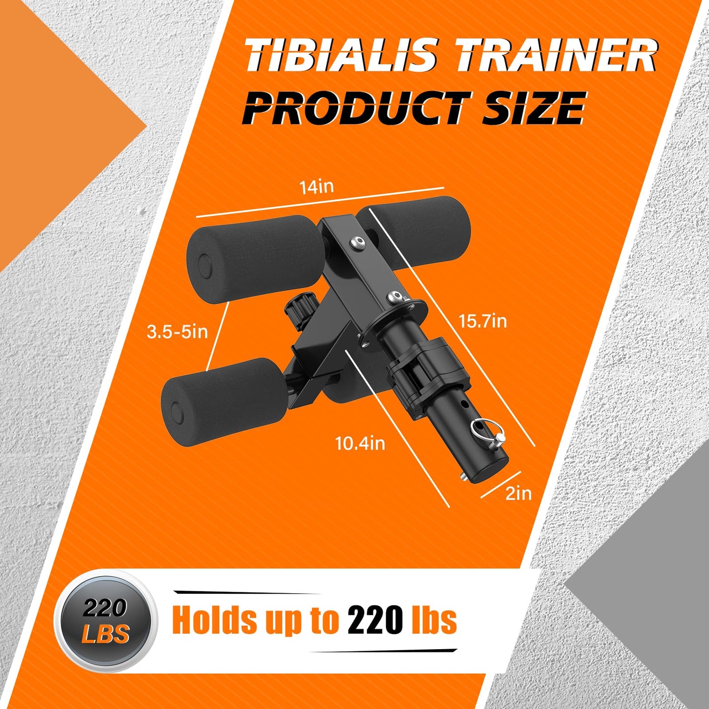 IMAYCC Tib Bar Tibialis Trainer Ajustable Entrenador Tibialis Anterio para el Entrenamiento de los Músculos de la Pantorrilla/Espinilla/Tobillo Fitness para Platos de Peso Olímpicos de 2''