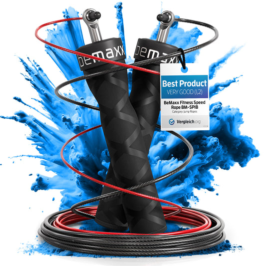 Comba Fitness Speed Rope + Guía de entrenamiento & Cuerda de Repuesto | Gimnasio Cuerda de Saltar Rápida de Alta Velocidad con Cable de Acero Ajustable & Rodamiento Rapido de Bolas, Boxeo Deportivo