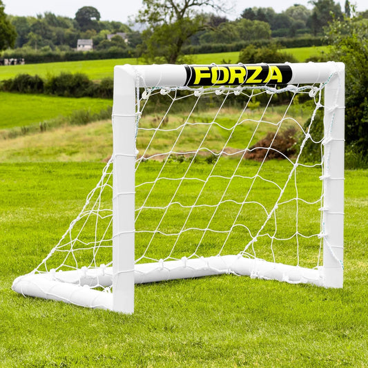 FORZA Porterías de Fútbol para Jardín [9 Tamaños] | Porterías de Fútbol Infantil Ultraduraderas de uPVC Resistentes a la Intemperie | Montaje Rápido (Porterías Mini, 0,9m x 0,7m)