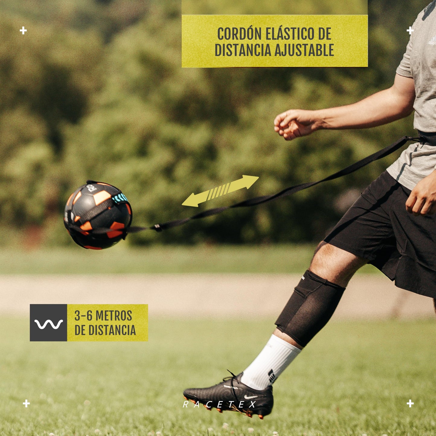 Racetex cinturón Entrenamiento niño [Longueur RÉGLABLE] Accesorios Futbol - Entrenamiento para para futbolistas Regalo Entrenador Futbol niños - Football Training Belt (Classic)