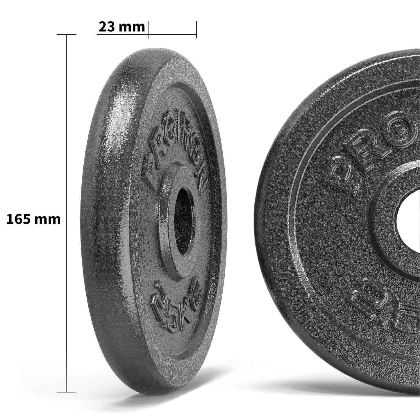 PROIRON Discos Pesas, Ø25mm - Hierro Fundido Placas de Discos Peso para Pesas y Mancuernas 1.25kg 2.5kg 5kg 10kg