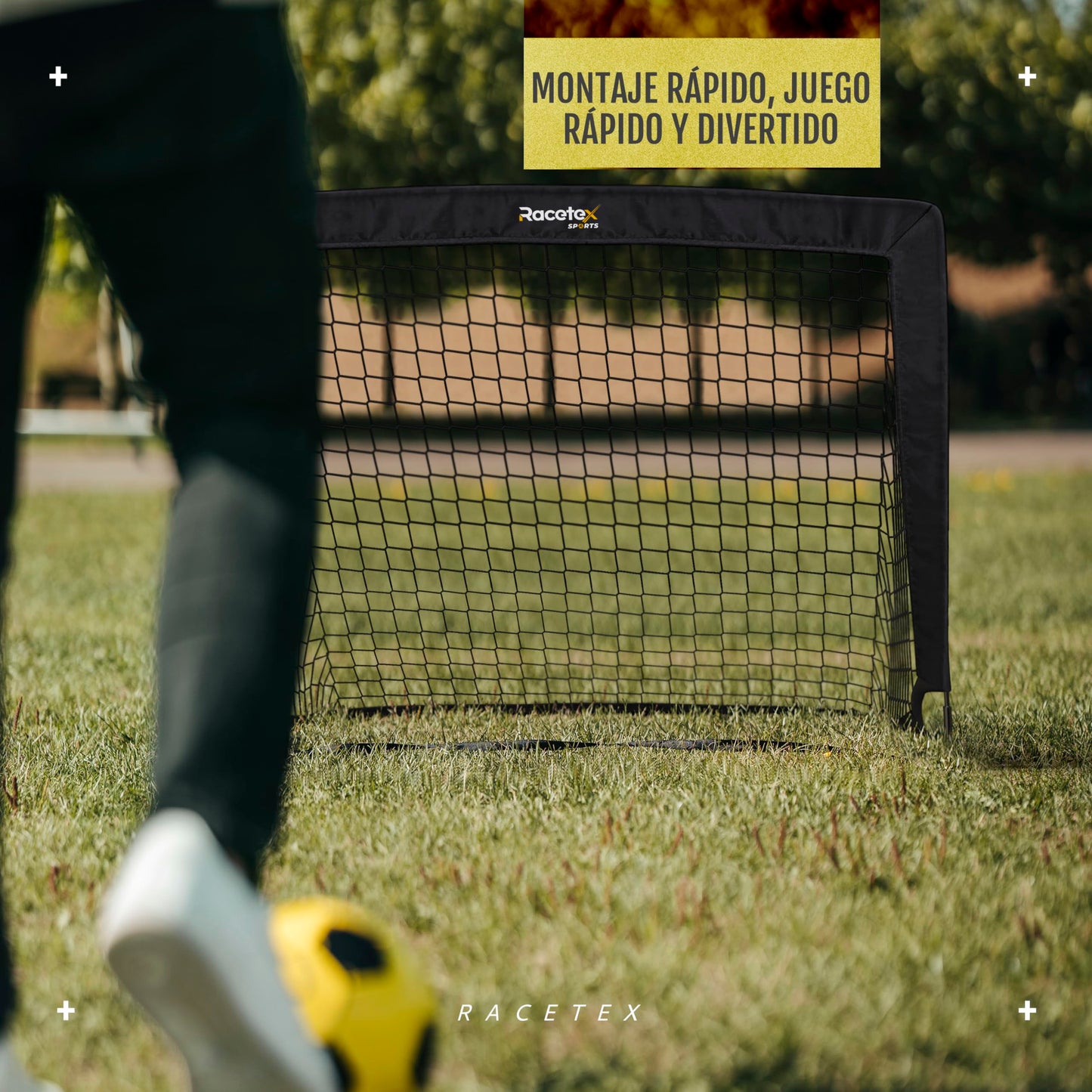 Racetex Set x 2 Porteria Futbol niños - Porterias de Futbol para niños Incluye práctica Bolsa para Transportar - [Versión con Postes Reforzados de Fibra de Vidrio] (Azul)