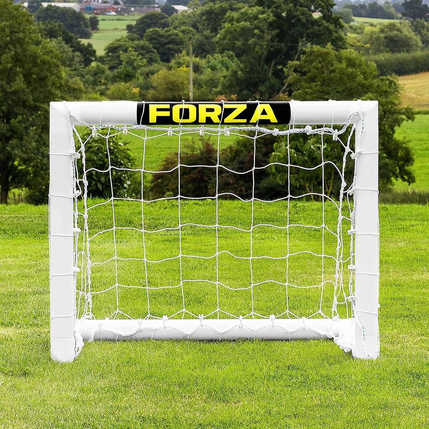 FORZA Porterías de Fútbol para Jardín [9 Tamaños] | Porterías de Fútbol Infantil Ultraduraderas de uPVC Resistentes a la Intemperie | Montaje Rápido (Porterías Mini, 0,9m x 0,7m)