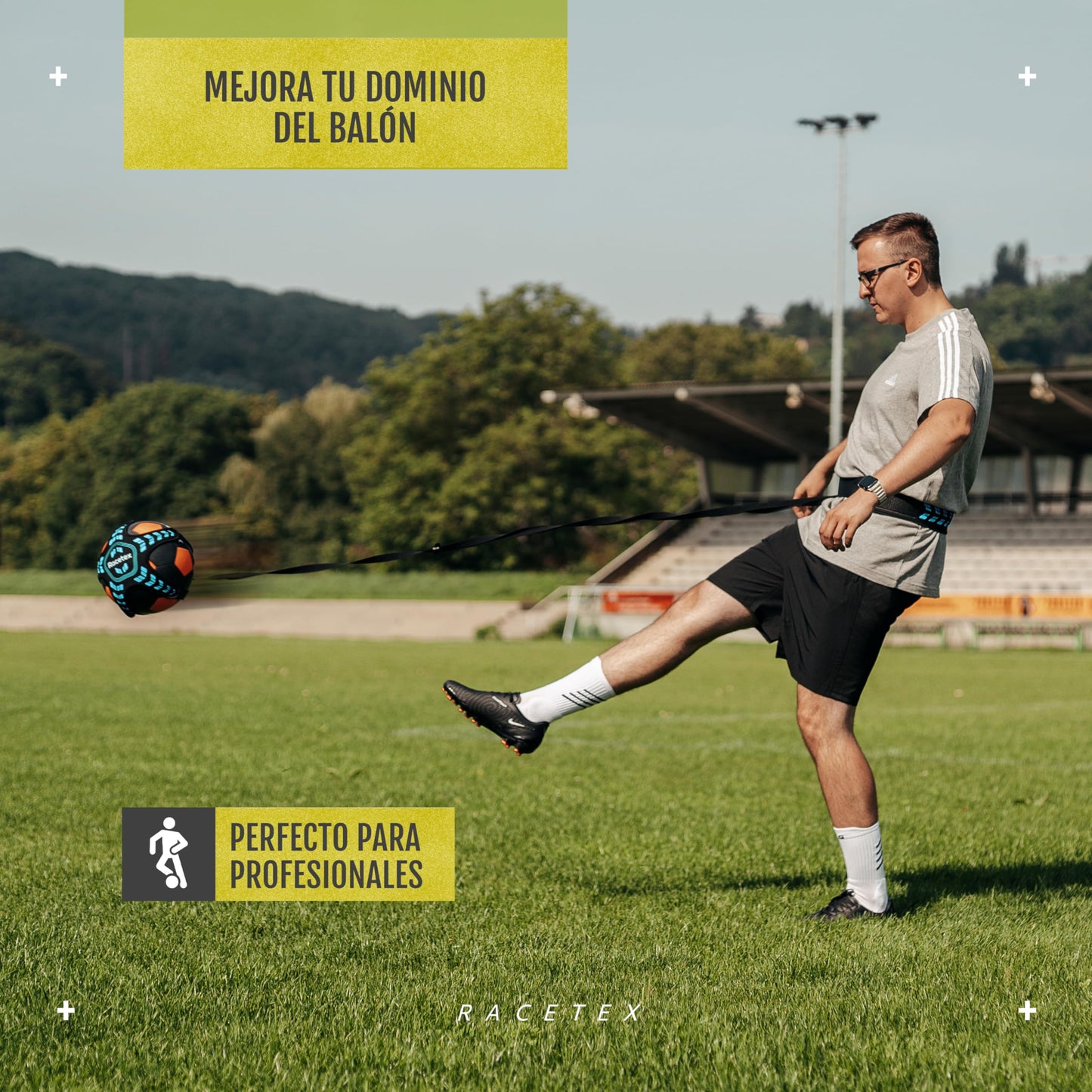Racetex cinturón Entrenamiento niño [Longueur RÉGLABLE] Accesorios Futbol - Entrenamiento para para futbolistas Regalo Entrenador Futbol niños - Football Training Belt (Classic)