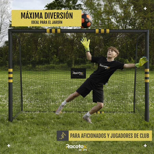 Racetex porterias de Futbol para niños Grande [Recubrimiento anticorrosivo] - porteria Futbol niños Incluye Anclajes - porterias de Futbol para Jardin - porteria Futbol Grande 180 240 300 cm